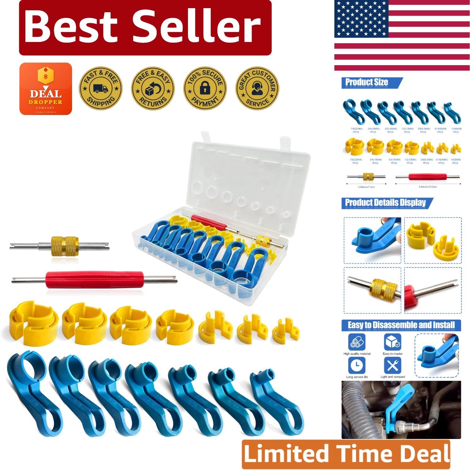 Lightweight & Easy-to-Use 16PCS Fuel Line Disconnect Tool Set for Auto Repairs
