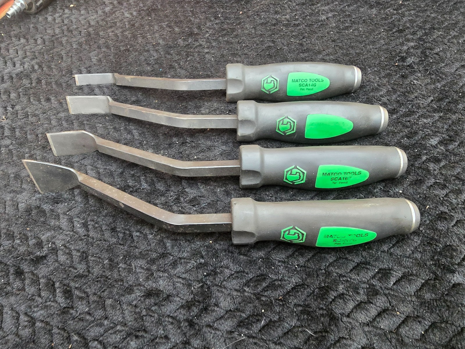 MATCO Tools SCA4G Angled Scraper Set of 4 Angle Green