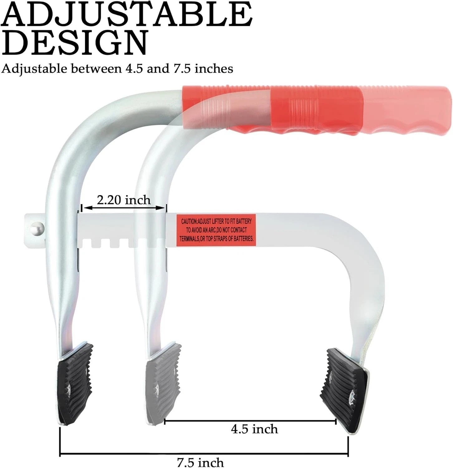 Ergonomically Designed Car Battery Carrier with Adjustable Grip & Non-Slip Feet