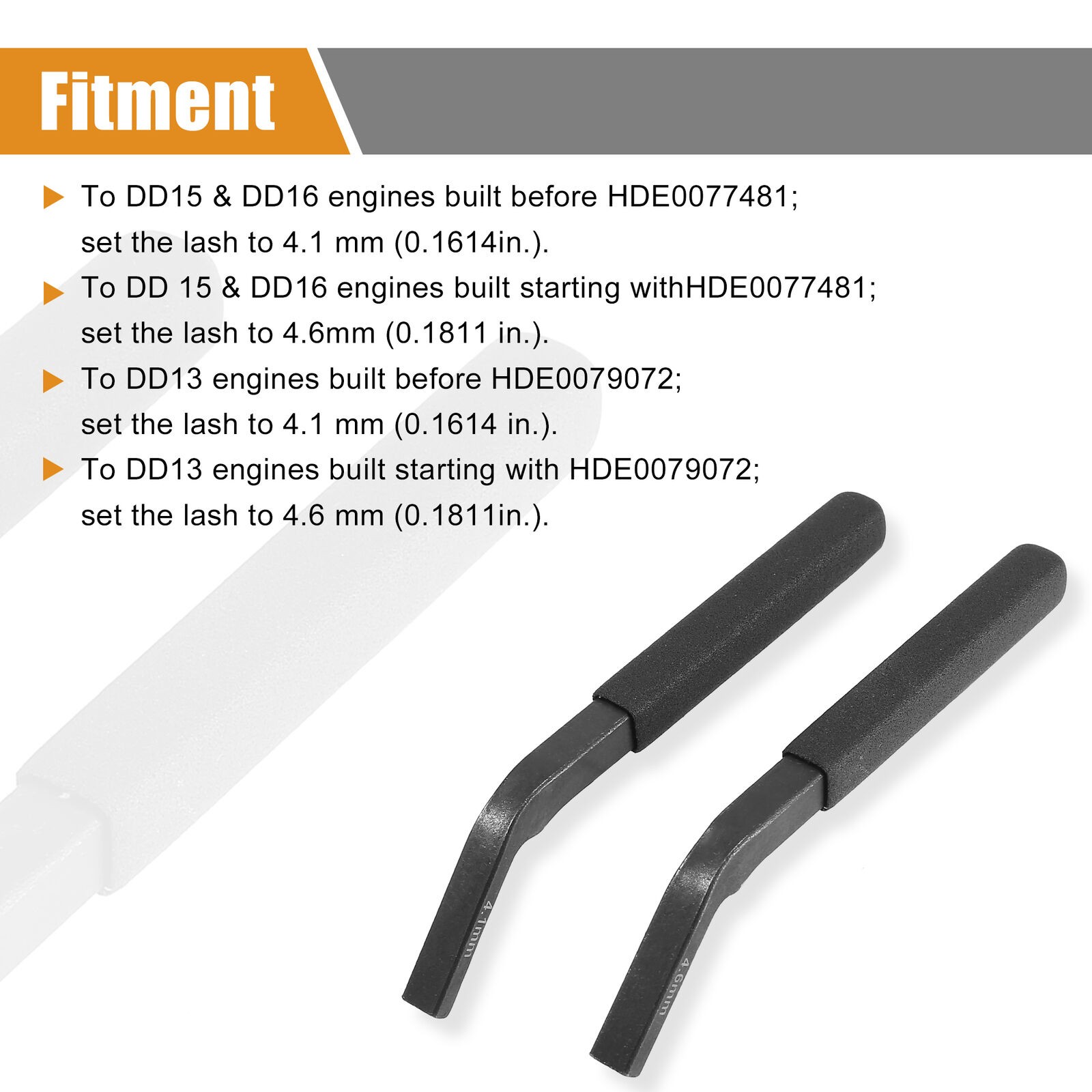 Engine Brake Adjustment Tool Set For Detroit Diesel DD13 DD16 4.6mm 4.1mm @