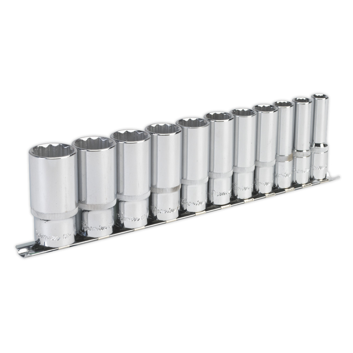 Sealey Socket Set 11pc 3/8″ Square Drive 12 Point Deep WallDrive Imperial AK2673