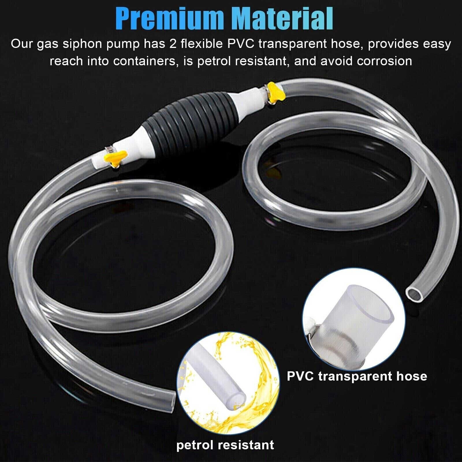 9.8ft Transfer Siphon Pump Gasoline Siphone Hose Oil Water Fuel Transfer Pump