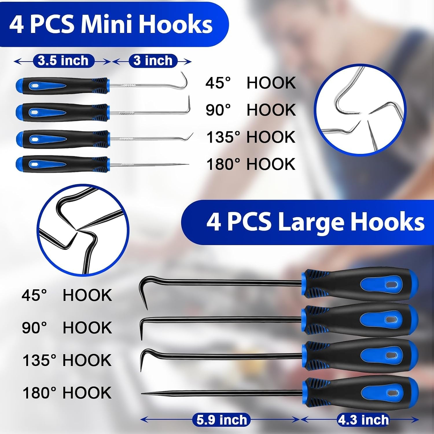17pc Hook Pick Trim Removal Tool Set Clip Plier Magnetic Pickup Kit Auto