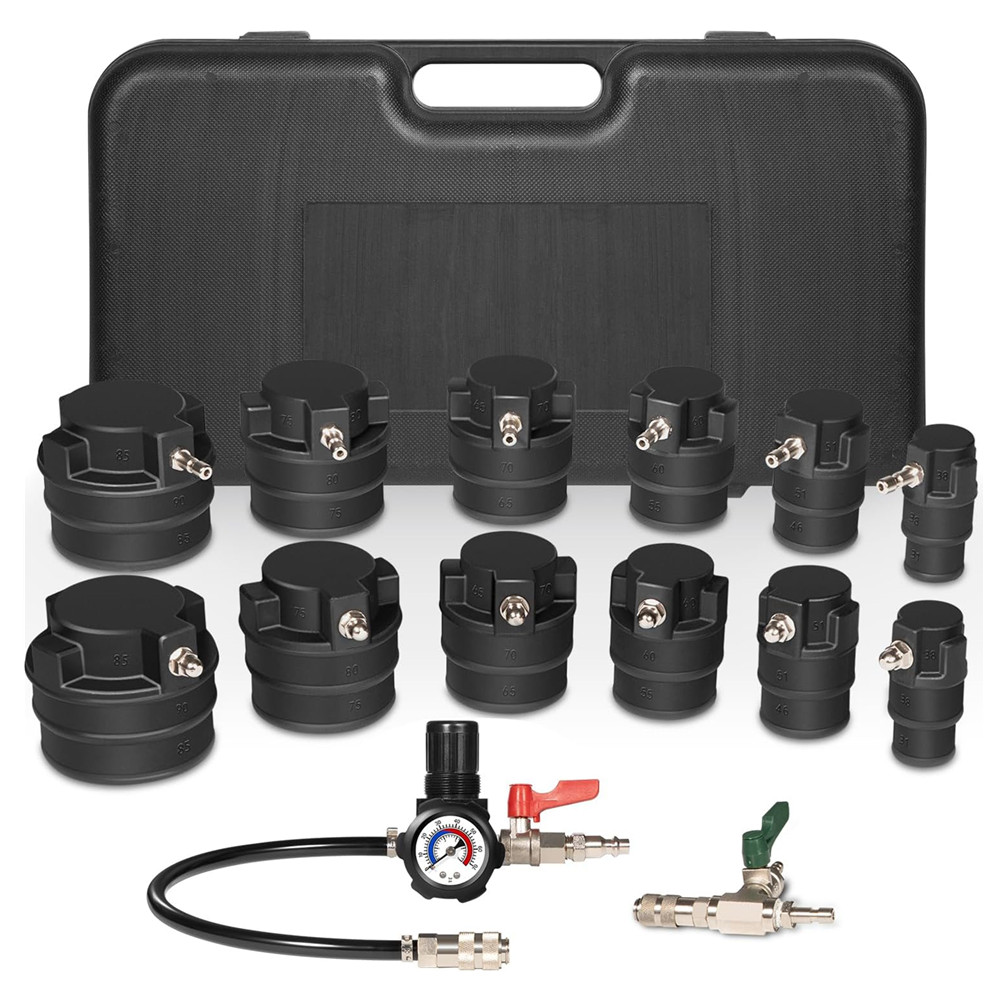 69910 14 Piece Turbo Air System Test Kit w/ Smoke Adapter 6 Pair Stepped Adapter