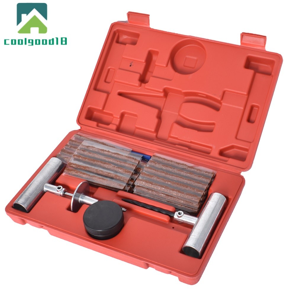 57pcs Tire Repair Kit DIY Flat Tire Repair Car Truck Motorcycle Home Plug Patch