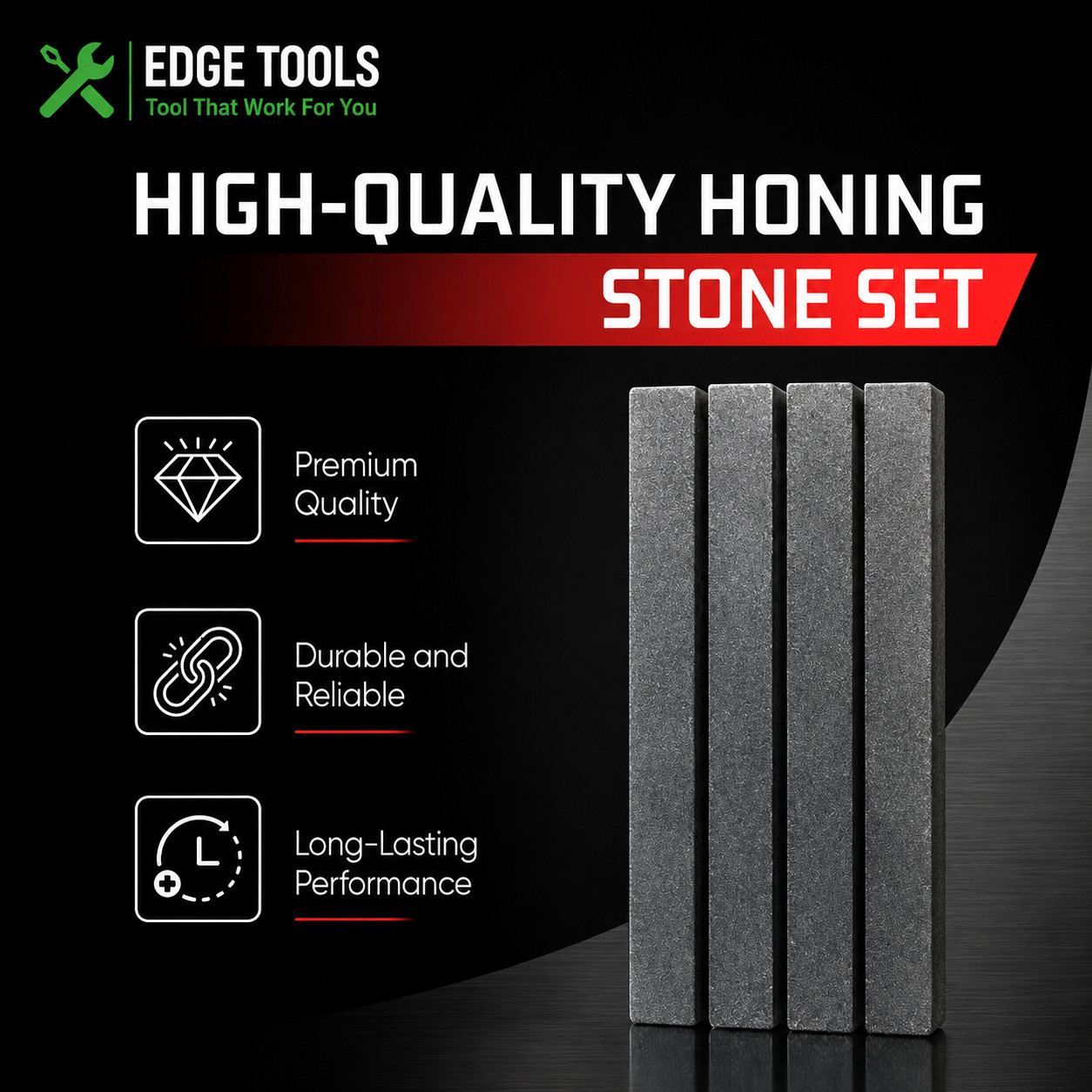 All Sizes CYLINDER ENGINE HONE kit’s 3-1/2″ to 6-1/2″ STONES ONLY EDGE TOOLS
