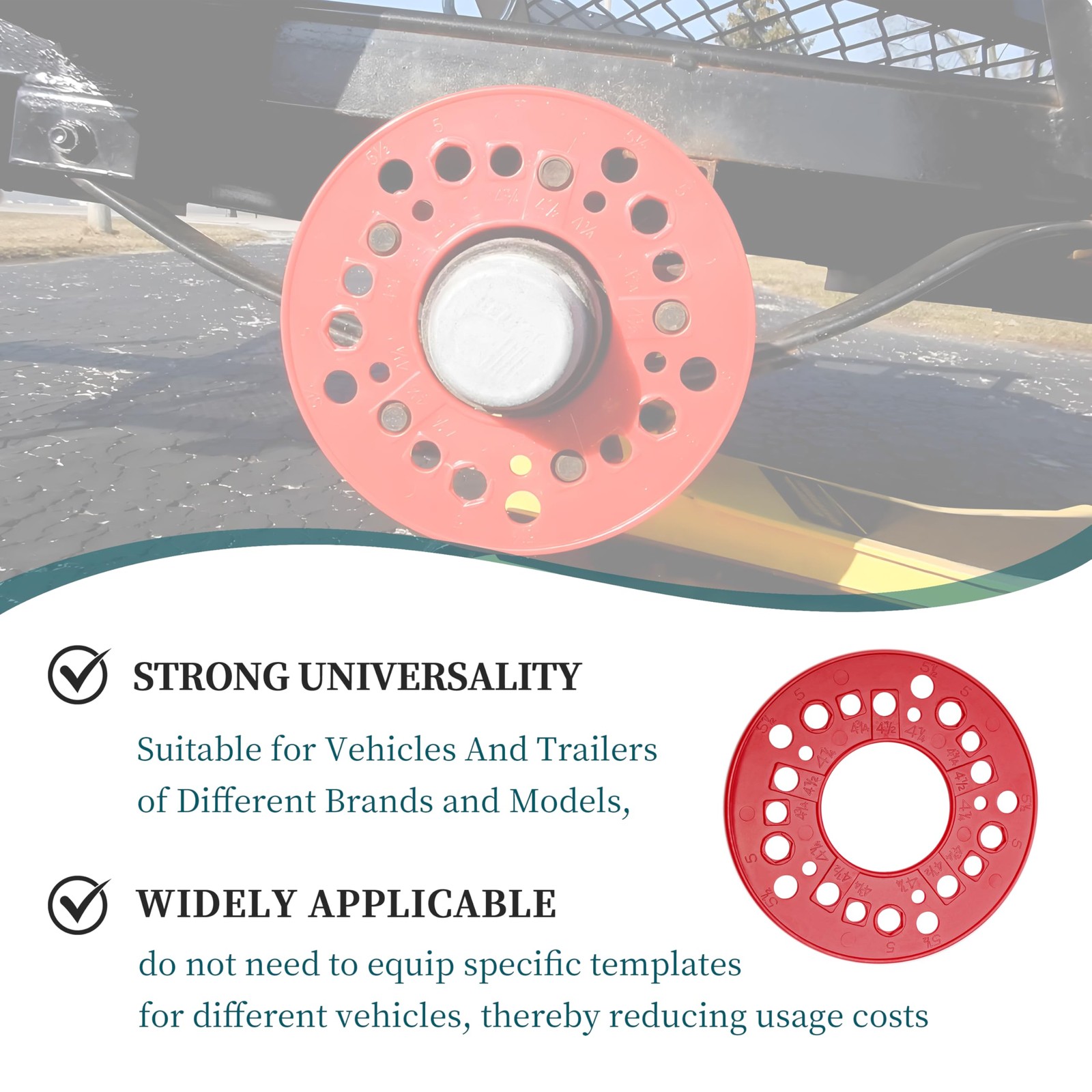 Rifatrio Wheel Bolt Pattern Measuring Tool, 5 Lug Template,Lug…