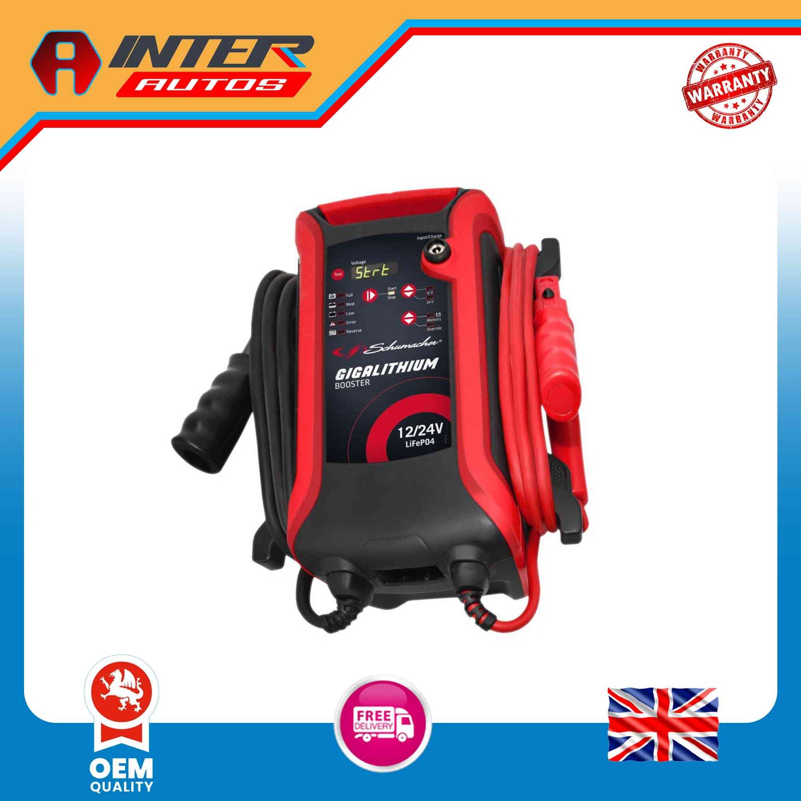 Schumacher® GIGA 12/24V Lithium Booster, 2000/1000CA 13757
