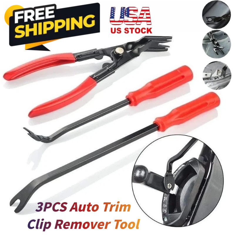 3PCS Fastener Door Panel Retainer Auto Trim Clip Remover Tool Removal