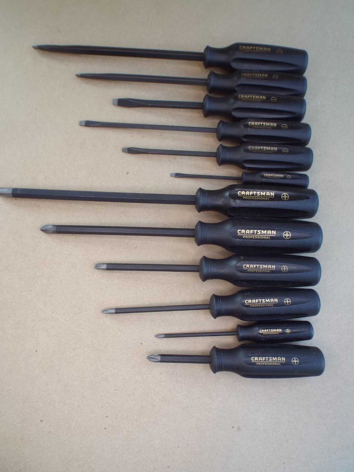 VTG Craftsman Professional Screwdriver Lot Black Handle USA Good Cond ! (Read)