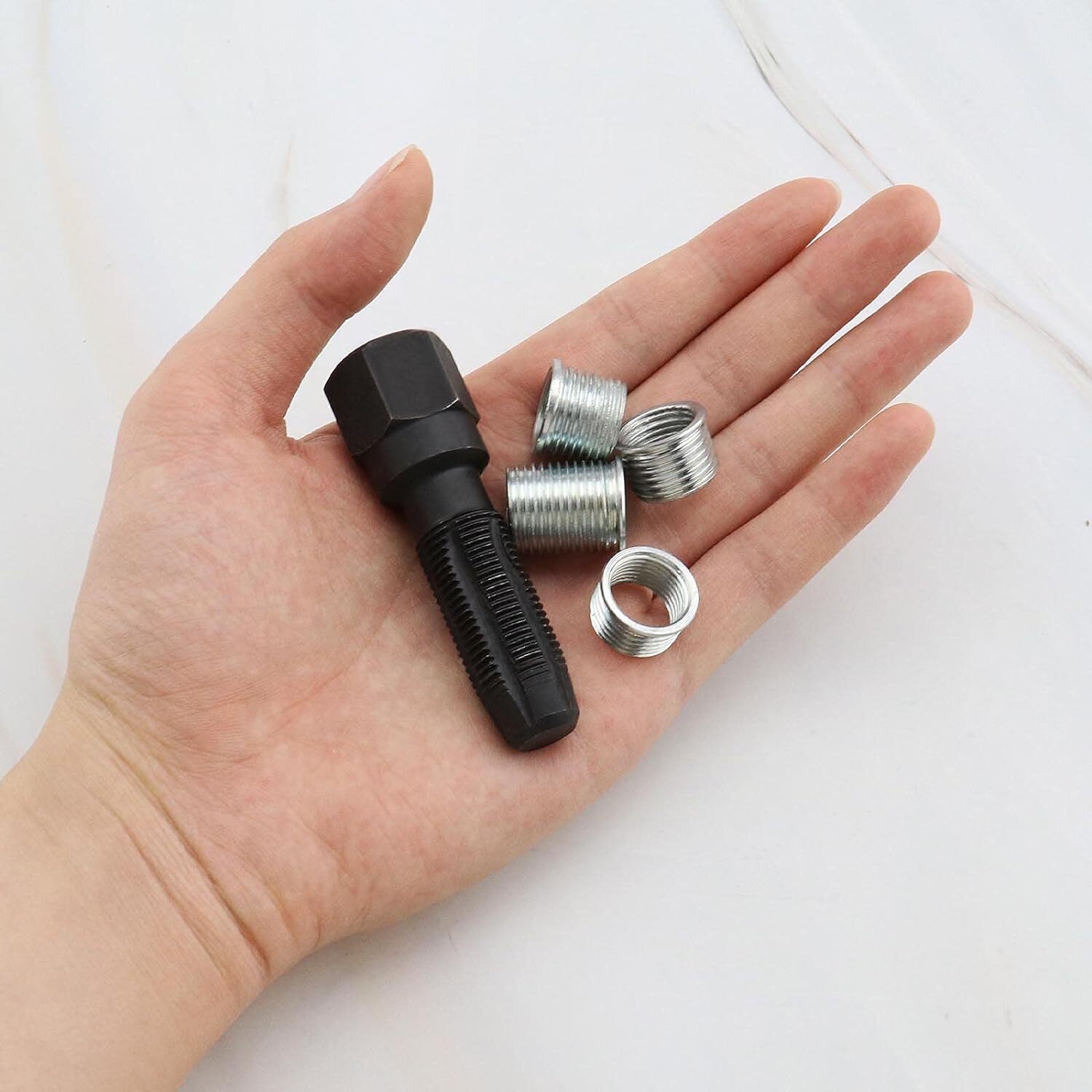 M14 x1.25mm Spark Plug Rethread Thread Repair Kit Reamer Tap With 4 Inserts