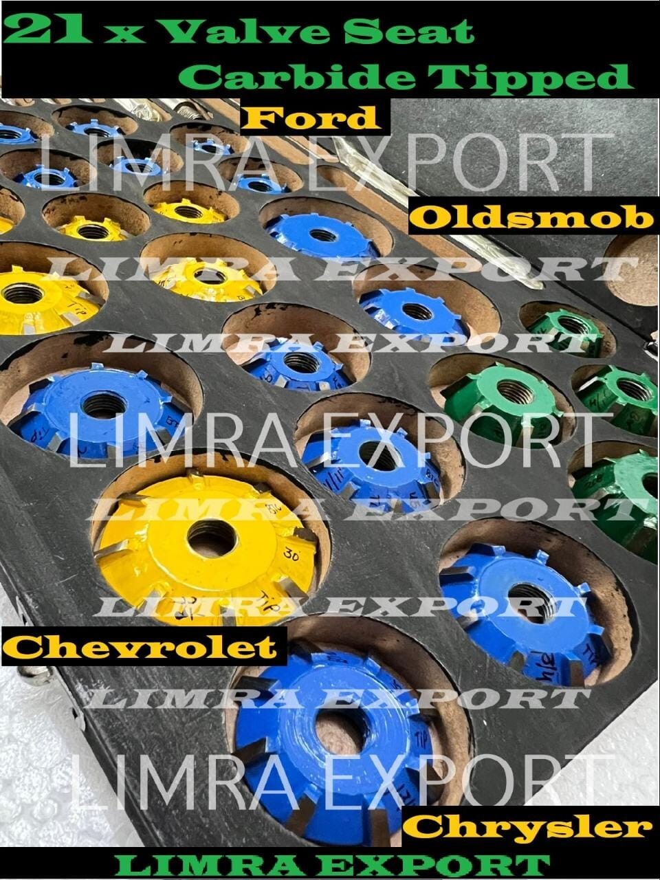 3AngleCutValve SeatCutterSet Carbide Tipped Chrysler,Ford,Chevrolet,Oldsmob BEST