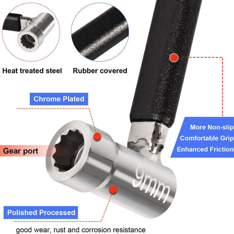 Valve Tappet Adjusting Tool Square Adjuster 3mm/9mm Socket For ATVs Motorcycle