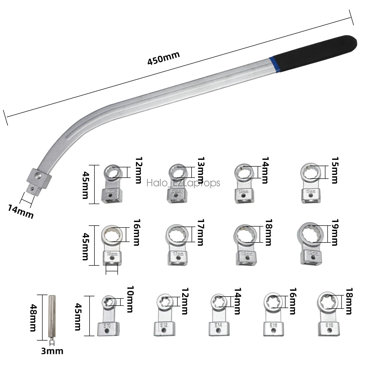 Universal Serpentine Belt Removal Tool Kit 15Pcs Idler Tension Pulley Tools