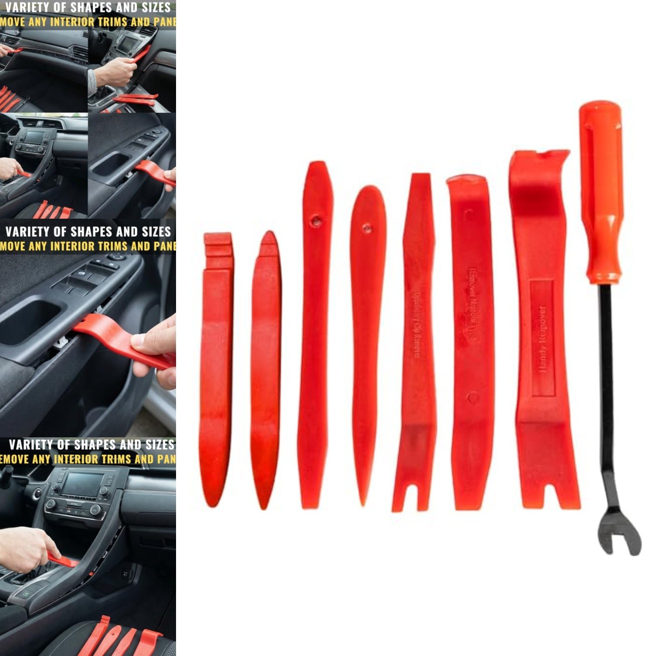 Auto Trim Removal Tool Kit 8 Piece Nylon Fiber Non Scratch for Car Door Panel