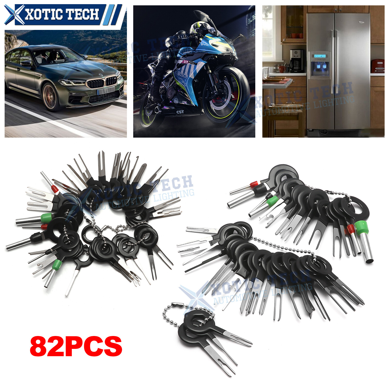 82pc Set Auto Terminal Removal Connector Tools Pin Ejector Wire Kit Extractor