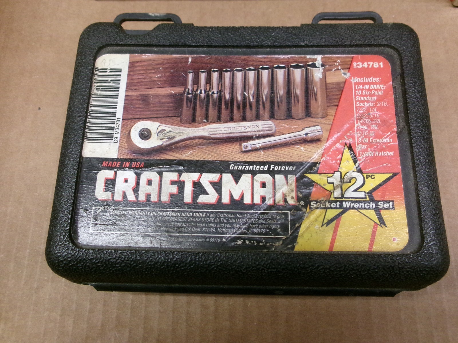 Craftsman USA 12-Piece 1/4″ Drive SAE Socket Set No 34781