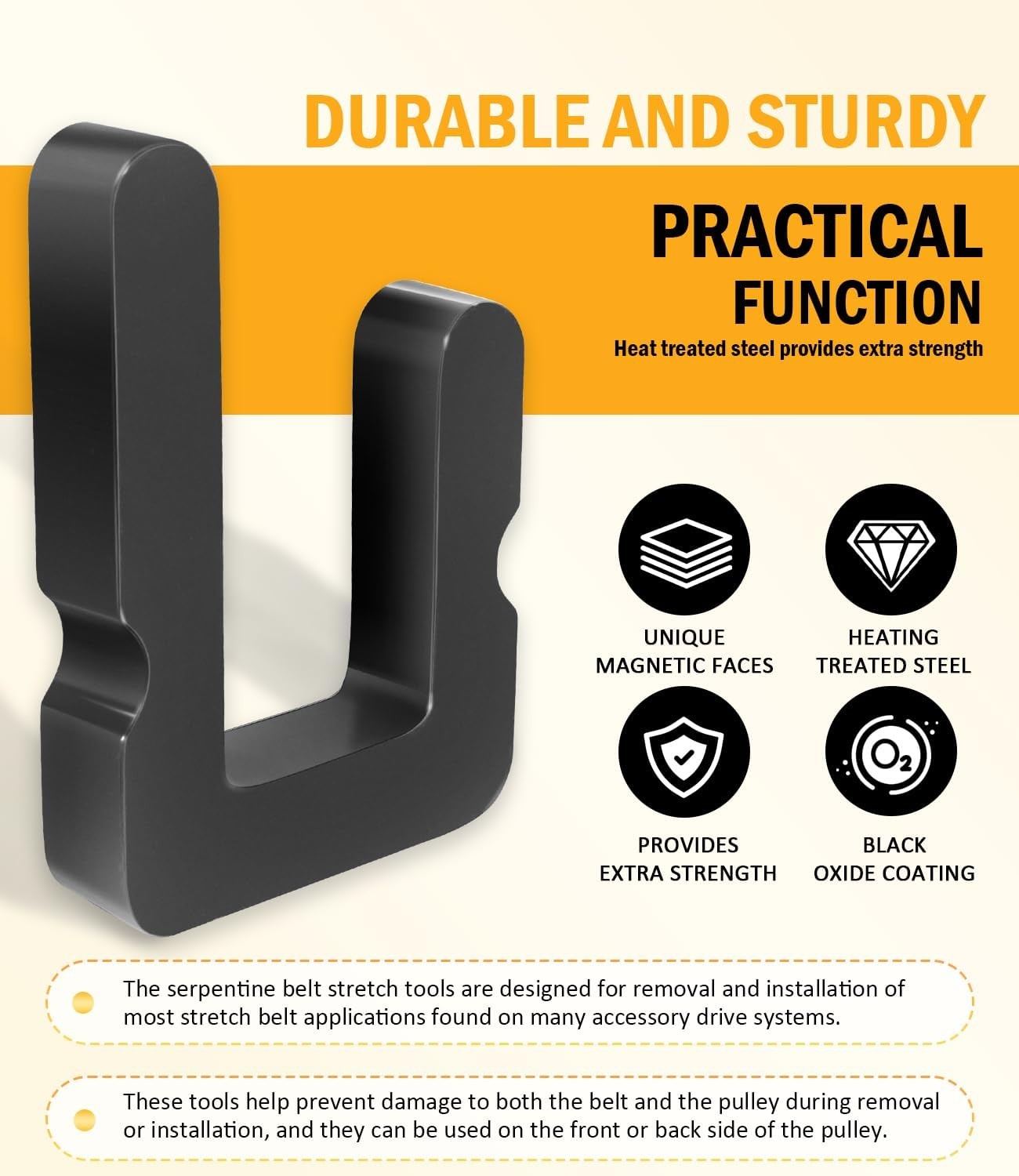 2-Sided Stretch Belt Install tool for GM 5.3.L 6.2L 6.6L Gas Engines 59560