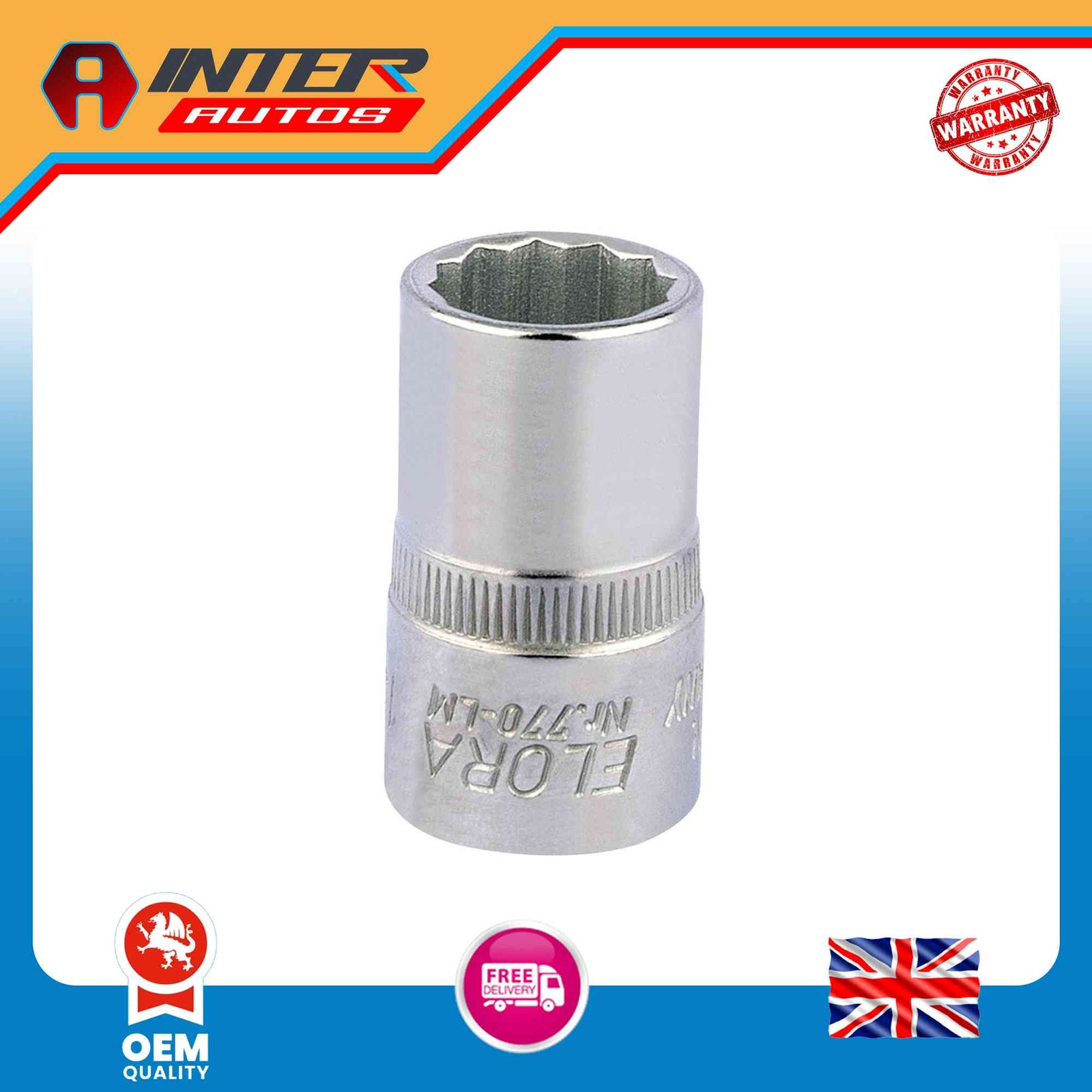 Draper Elora Bi-Hexagon Socket, 1-2″ Sq. Dr., 15mm 24608