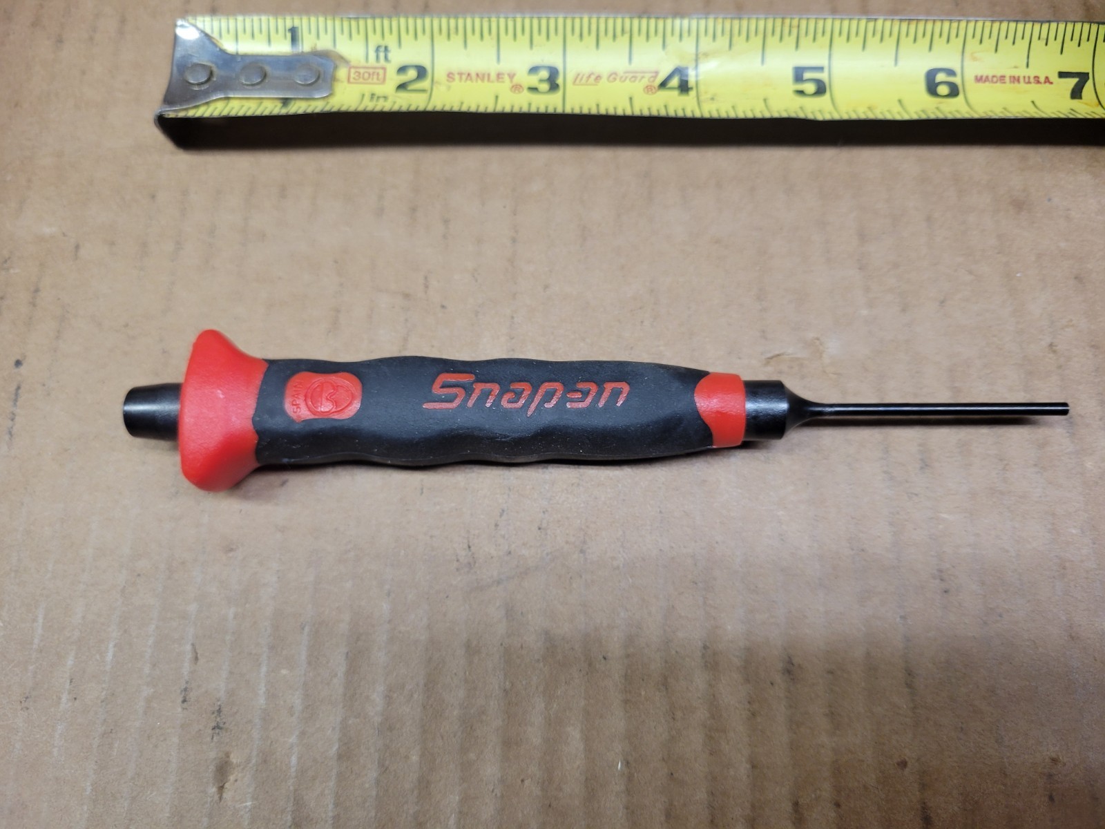Snap On 3/32″ Pin Punch With Red / Black Comfort Handle Grip No PPSG103