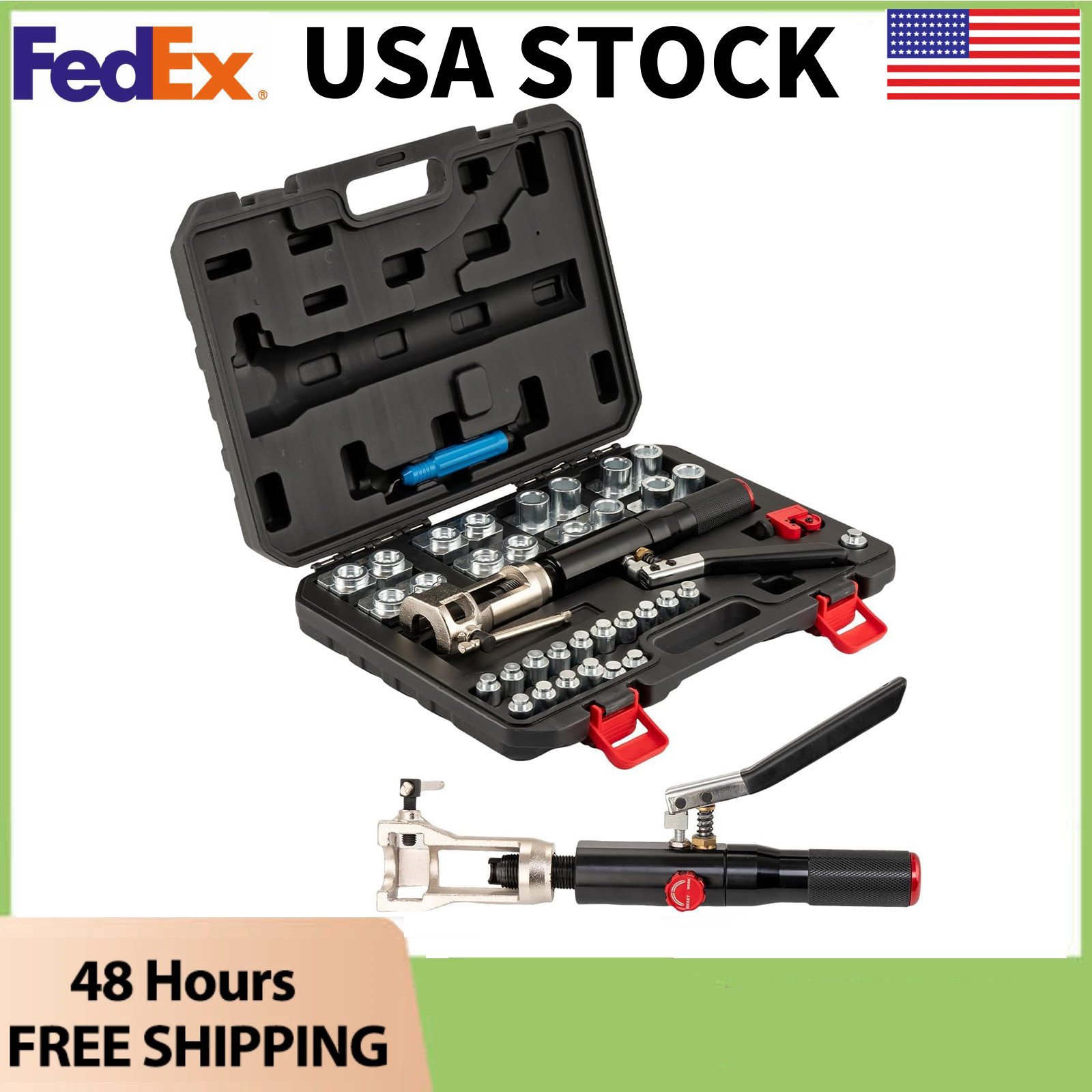 Hydraulic Brake Line Flaring Kit,45° Double Flaring Tool for 3/16″-1/2″ Copper T