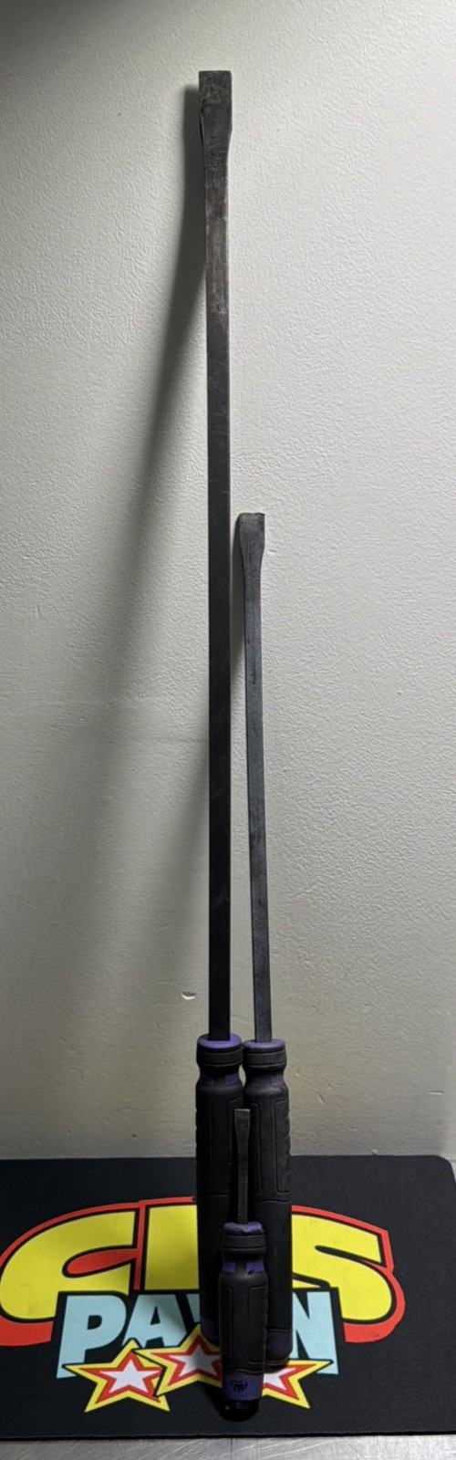 MAC TOOLS USA *Lot of 3* , PB8CP, PB25CP, PB36CP – Purple Handle Curved Pry Bar