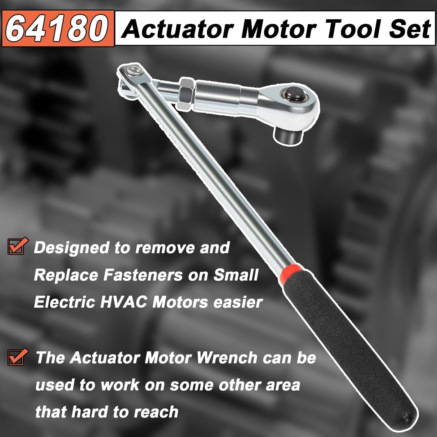 64180 Actuator Motor Ratchet Wrench Set 5.5mm 7mm 8mm Socket For Lisle Tool