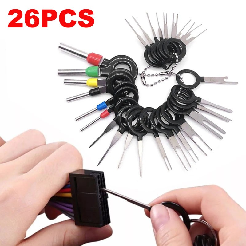 26Pcs/Set Pin Ejector Wire Kit Extractor Auto Terminal Removal Connector Tool