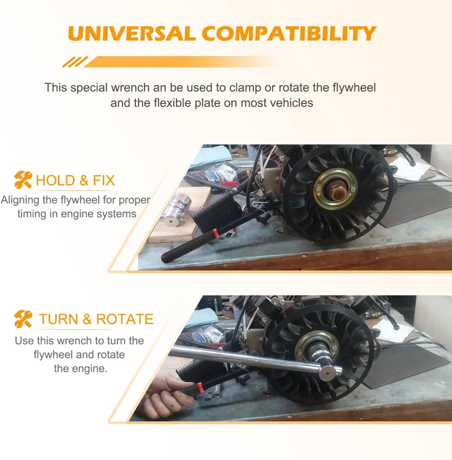Universal Flywheel Turner Turning Tool Wrench Flex Plate Holder 23800