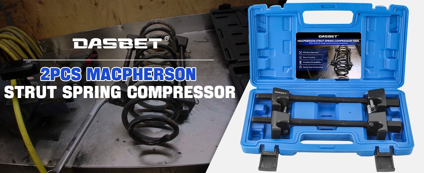 Macpherson Strut 2PCS Coil Spring Compressor Tool Kit with 10.5in Range for Susp