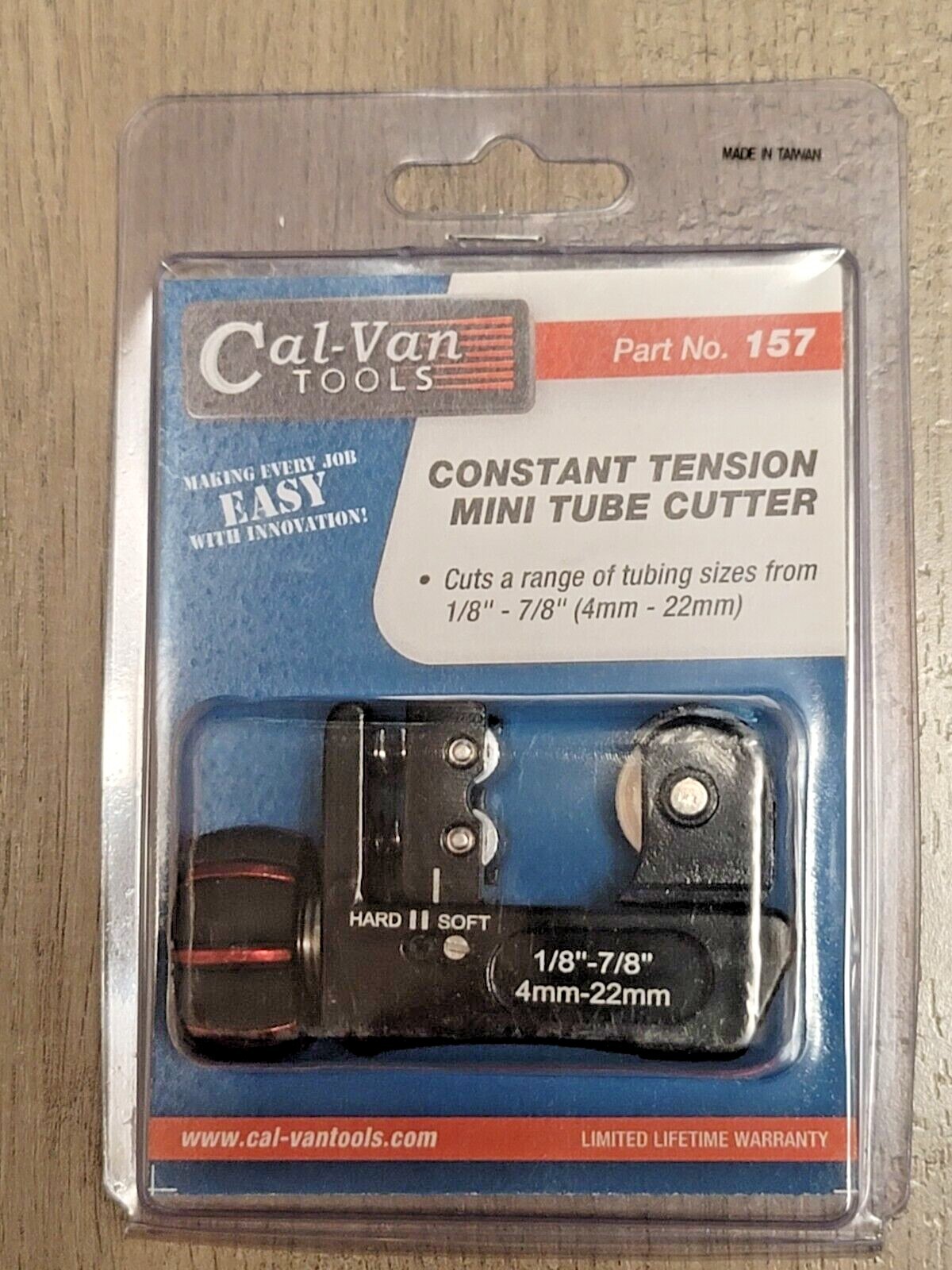 Cal Van Constant pressure Spring Loaded Mini Tubing Cutter 3/16″ to 7/8″ #157