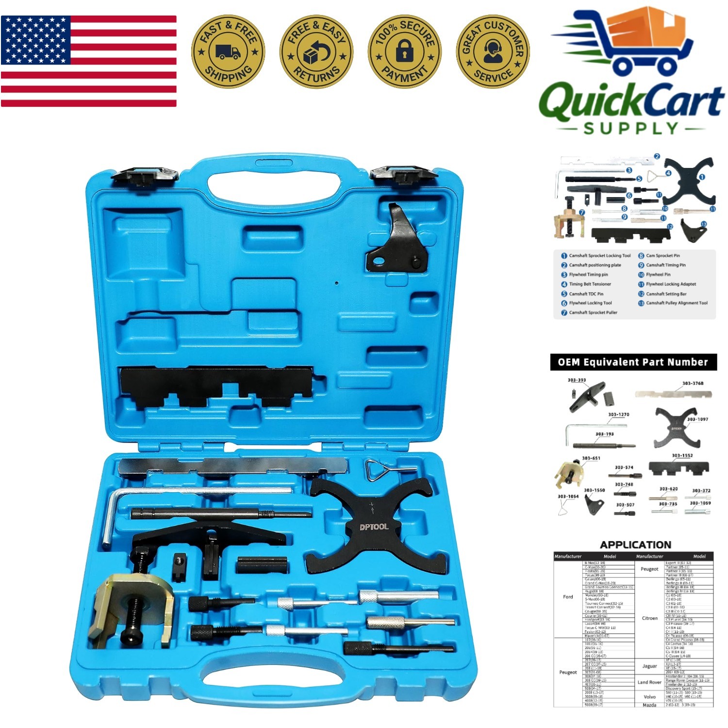 Professional Engine Timing Tool Kit – 18-Piece Set for Ford & Mazda Models