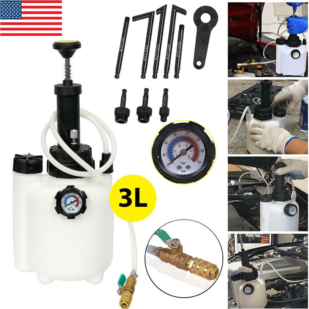 Transmission Oil Filling System Fluid Pump Manual Tool With 8pc ATF Adaptors 3L