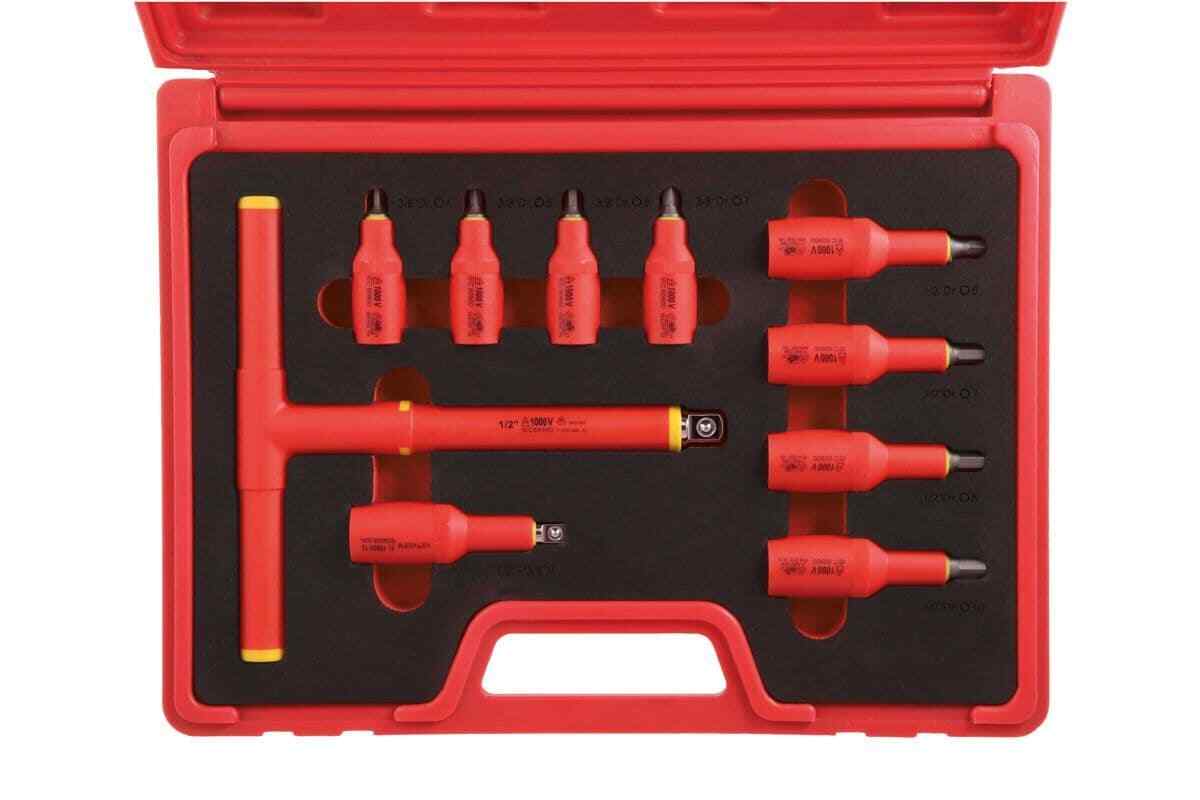 Laser 8561 Insulated Socket Hex Bit Set 10 Piece 3/8″ & 1/2″ Drive