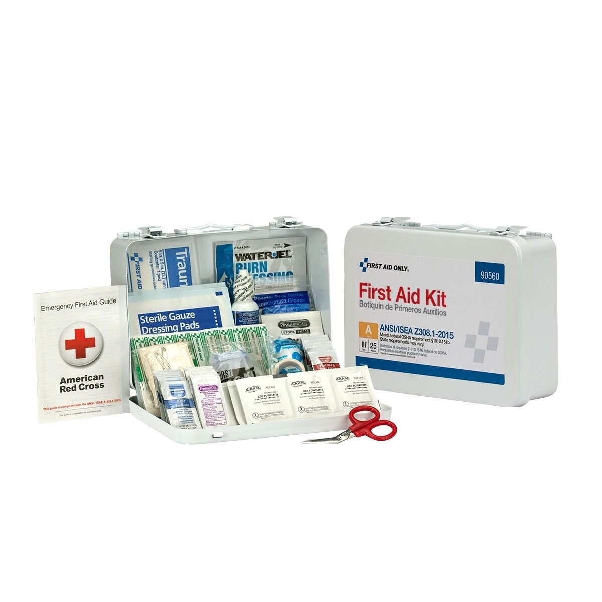 First Aid Only 90560 25 Person First Aid Kit, ANSI A, Metal Case