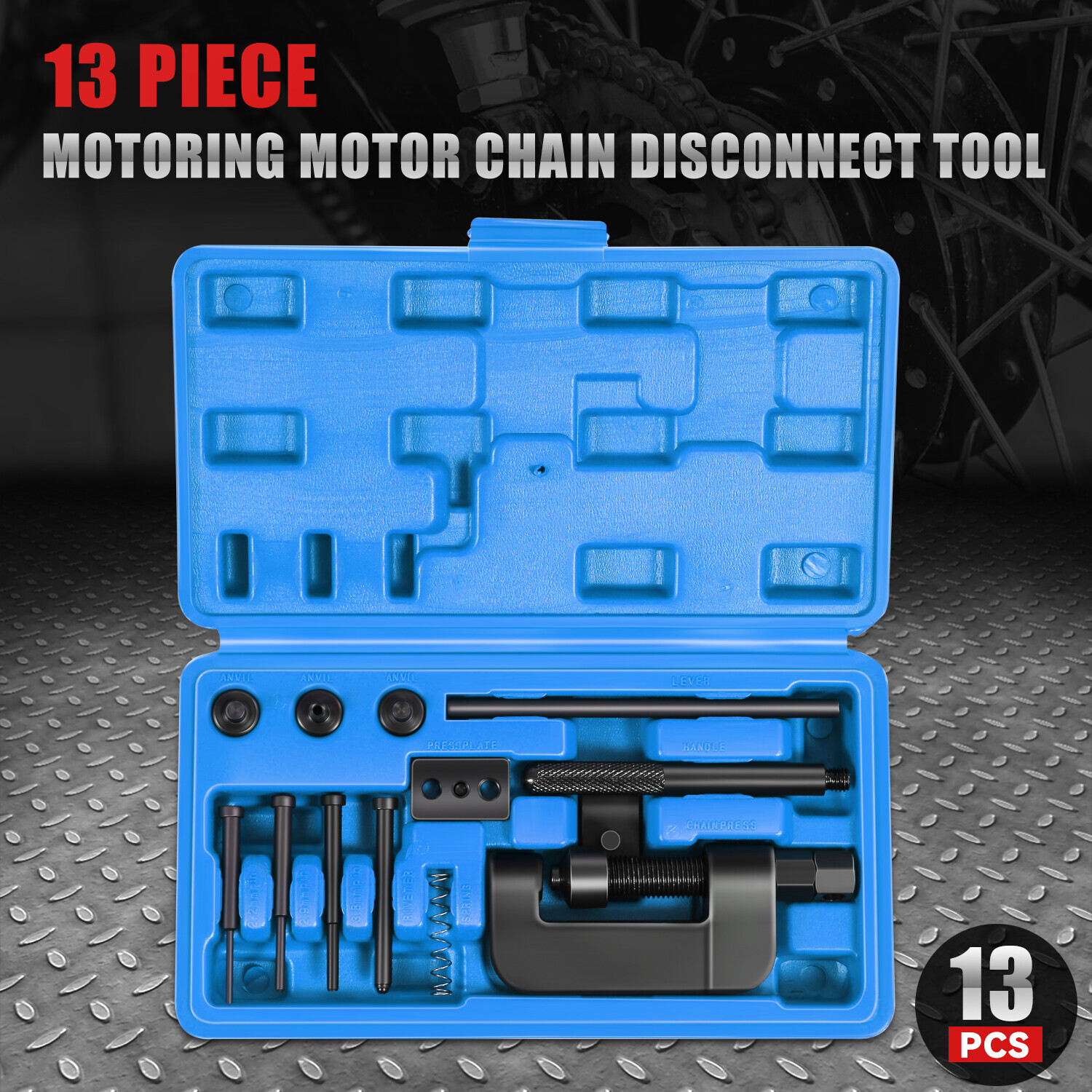Motorcycle Bike Drive Cam Chain Breaker Splitter Link Riveter Riveting Tool Set