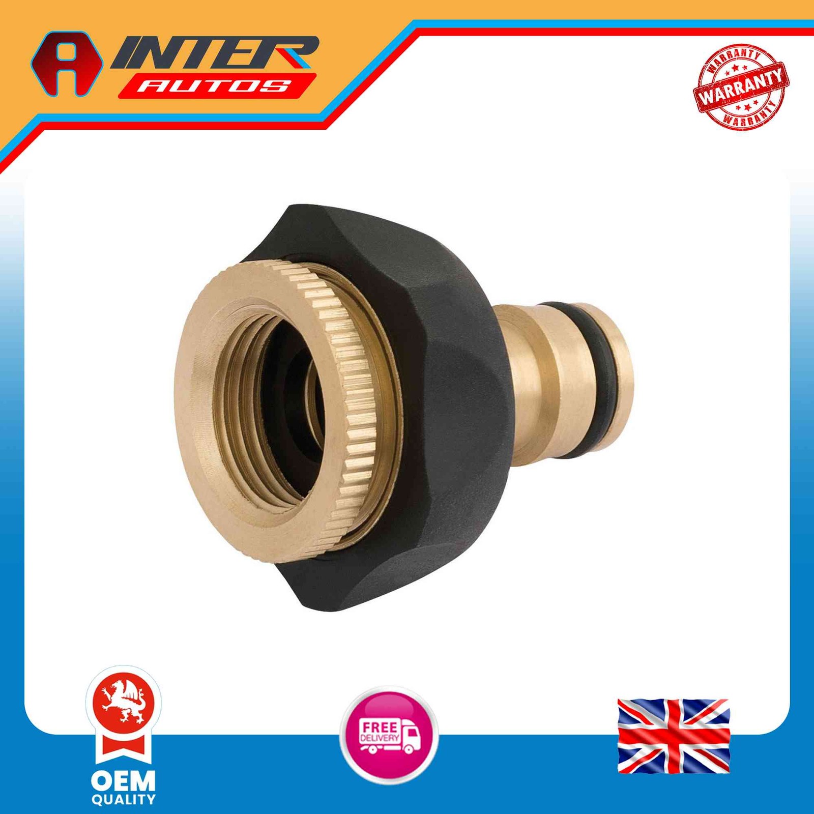 Draper Brass and Rubber Tap Connector, 1-2 – 3-4″ 24646