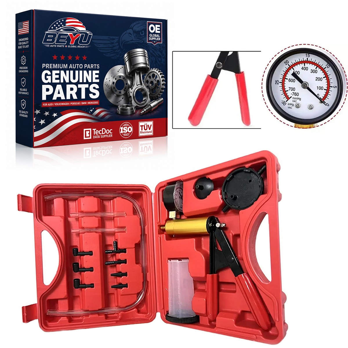Hand vacuum pressure pump tester Car/motorcycle brake Fluid bleeder bleeding kit