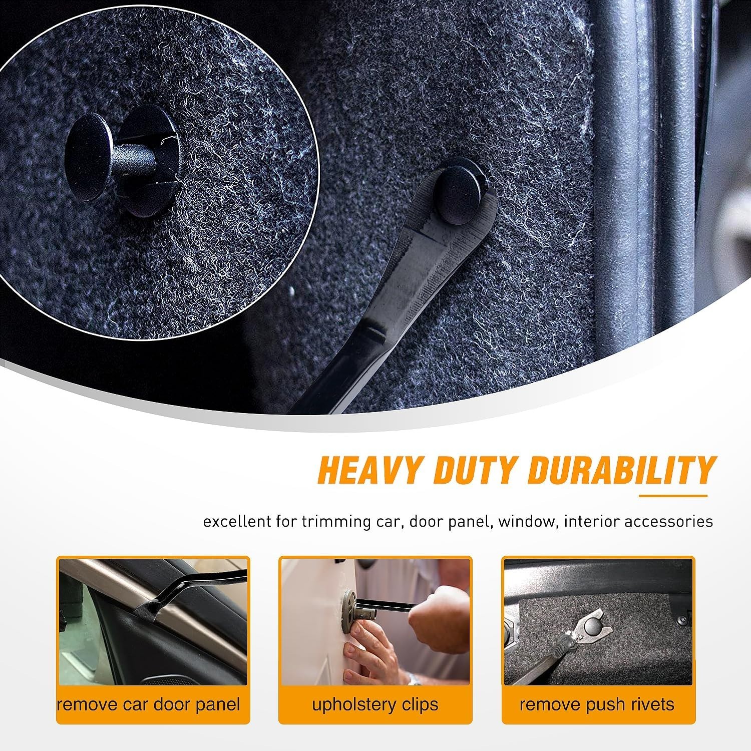 Auto Trim Removal Tool Set 3Pcs – No Scratch Pry Tools for Car Body Clips & D…
