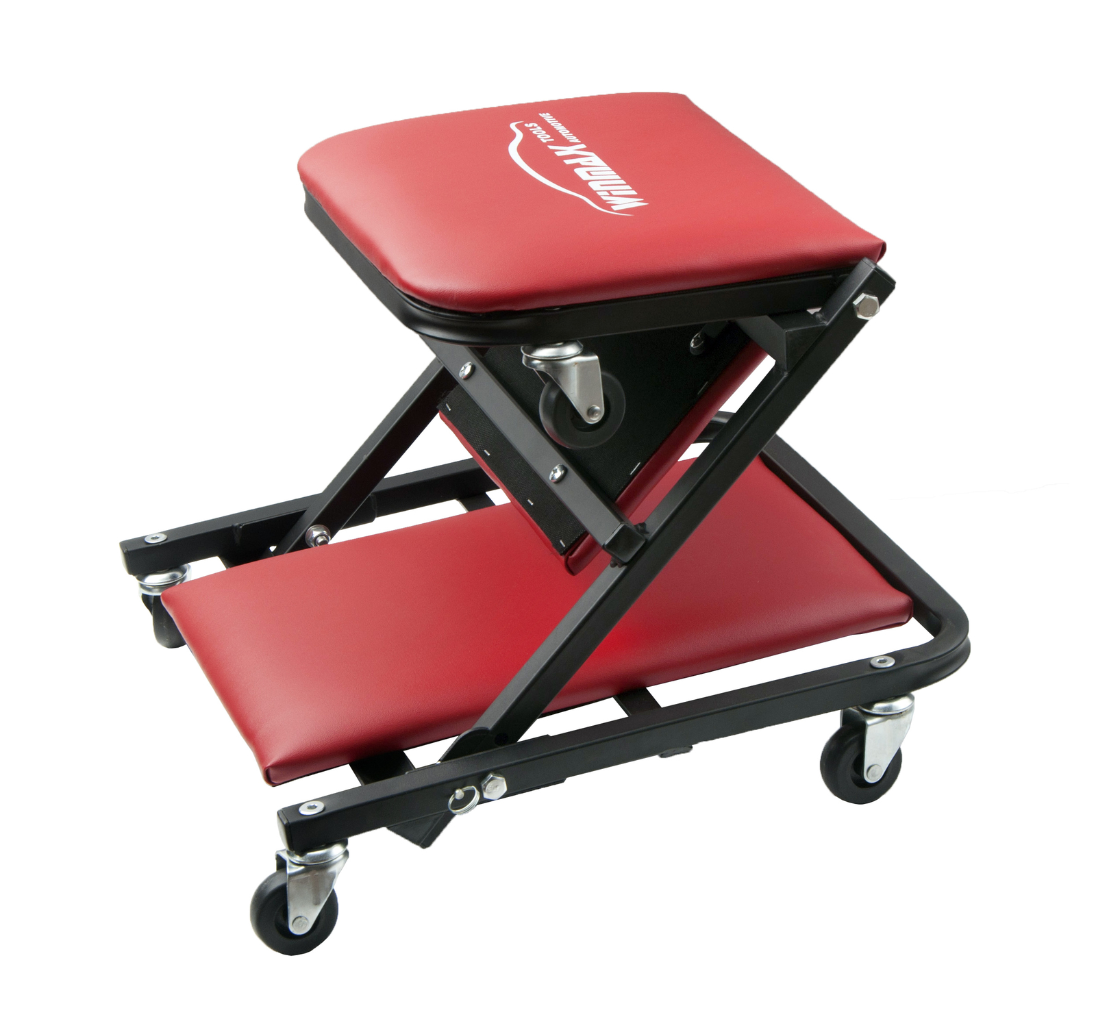 2 In 1 Foldable Mechanics Z Creeper Seat Rolling 41″ Chair Garage Work Stool Kit
