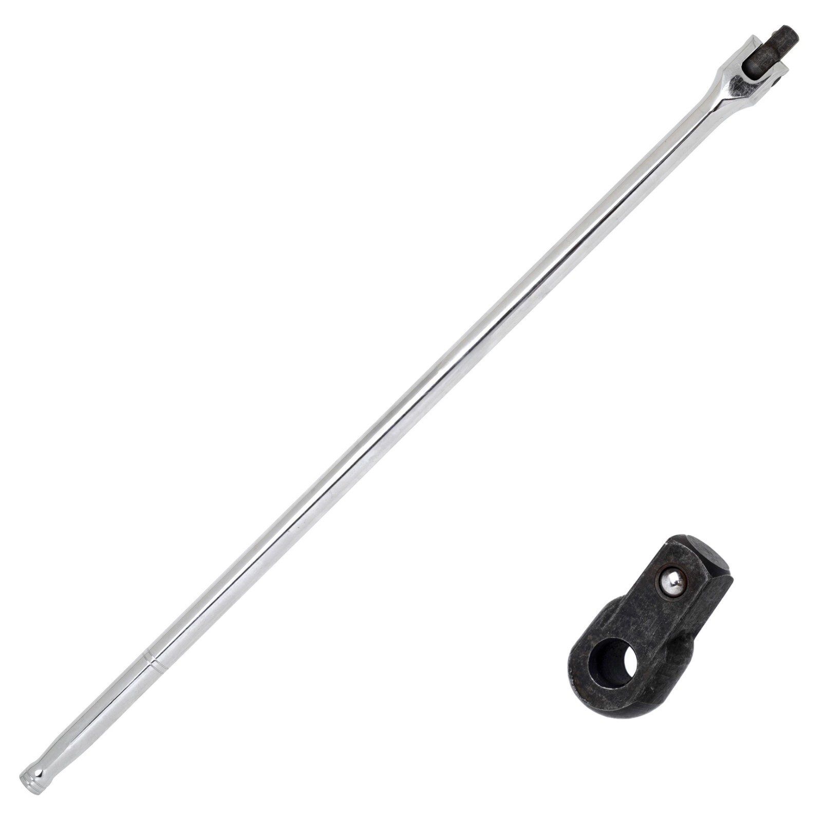 HUAQI 24″ Breaker Bar Flexi Head 1/2″ Square Drive + FREE Replacement Head