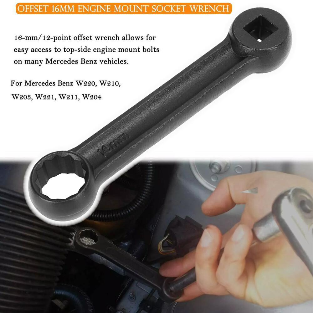 16mm Offset Engine Mount Socket Wrench for Mercedes Benz W210/W220/ W203/W221 ^^