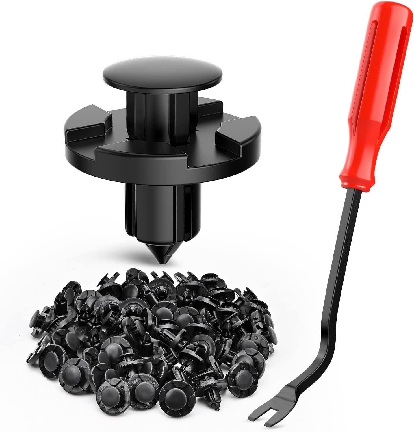 Nilight 100PCS Nylon Bumper Rivet Fender Clips 8mm 1PC Bonus Fastener Remover