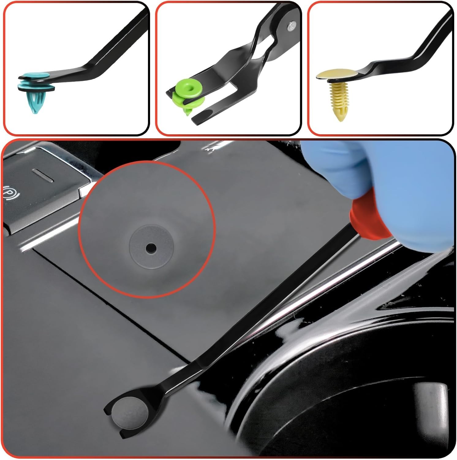 3 Pcs Clip Pliers and Fastener Remover,Clip Removal Tool Panel Clip Removal Plie
