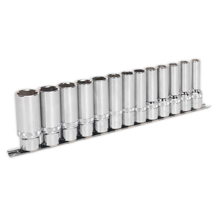 Sealey AK2745 Socket Set 13pc 1/2″Sq Drive Deep Lock-On 6pt Metric