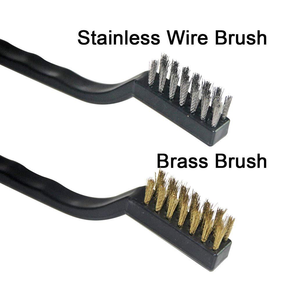 12PCS Mini Wire Brushes, Stainless Steel & Brass Brush Set, Curved Handle…