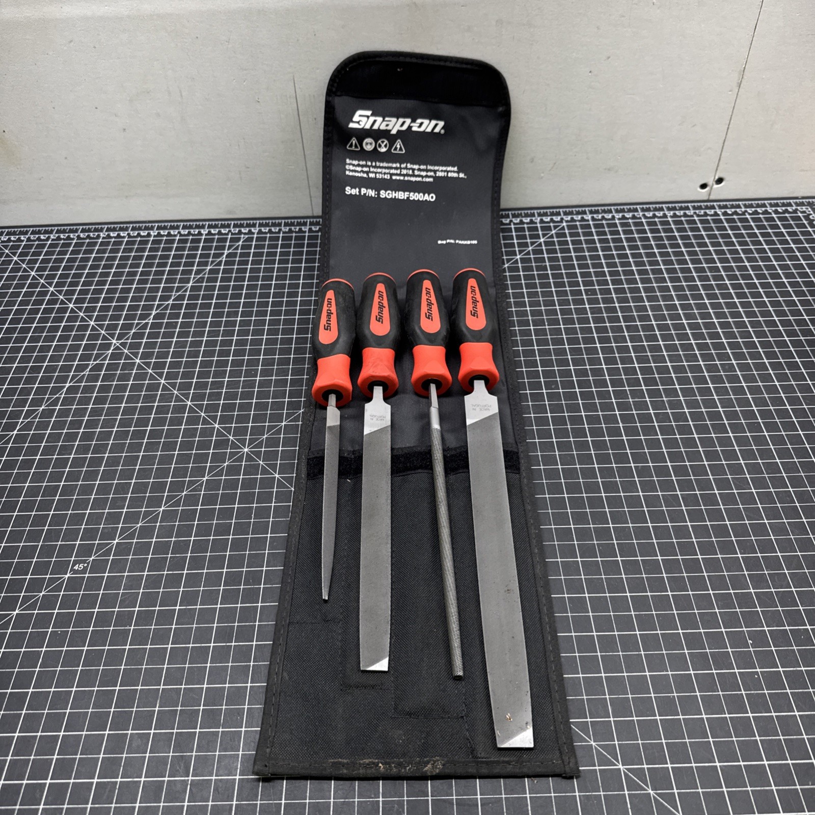 Snap-On Tools SGHBF500A Red Soft Grip 4-Piece File Set H1