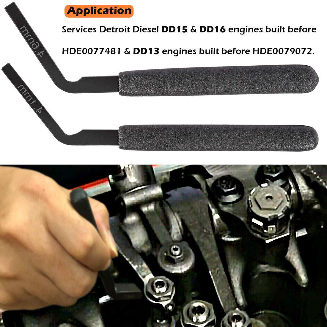 Engine Jake Brake Adjustment Tool Feeler Gauge 4.6mm + 4.1mm for Detroit Diesel
