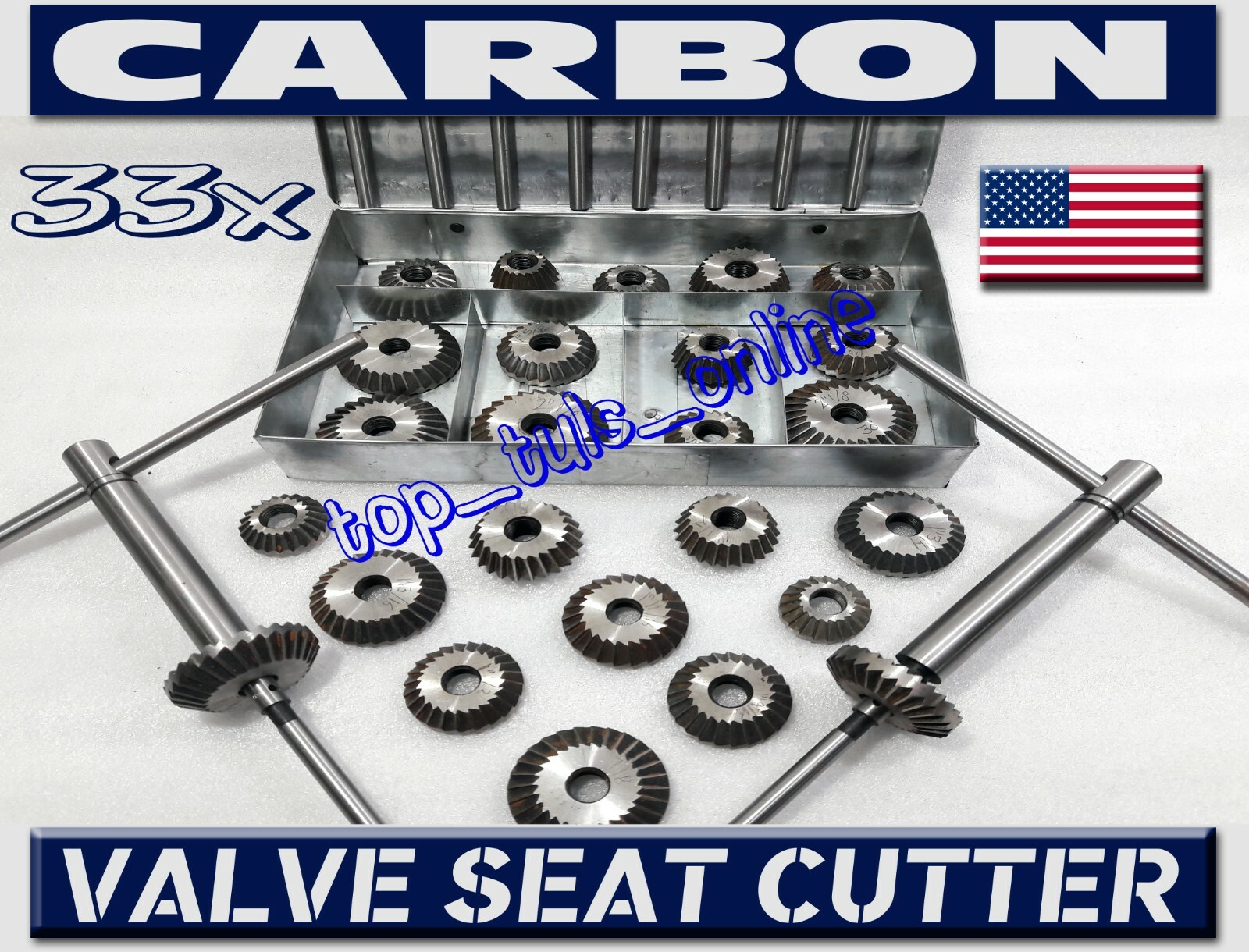 33 x HIGH CARBON STEEL VALVE SEAT CUTTER KIT VINTAGE CARS,TRUCKS,MOTORCYCLES