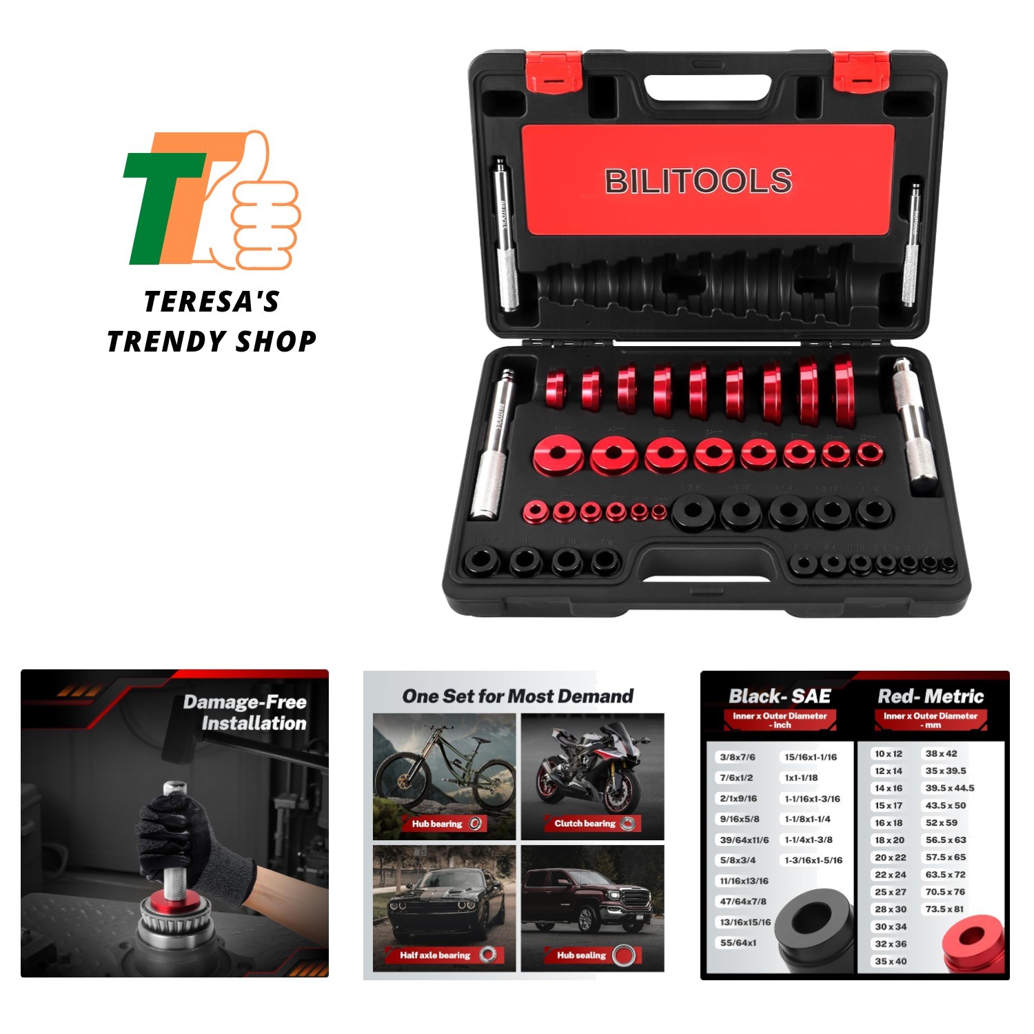 Durable 43-Piece Bearing Race and Seal Driver Set for Efficient Installations